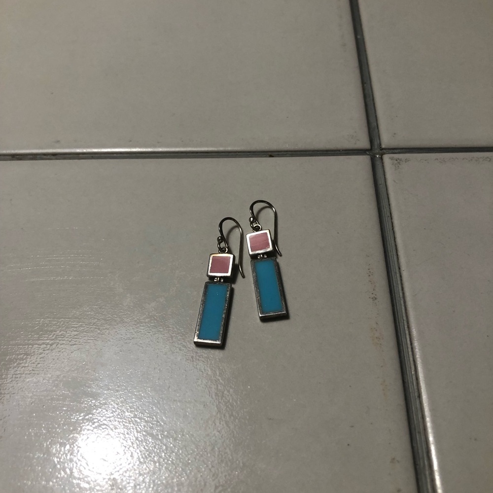 Sterling Pierced Native Motif Earrings - Picture 6 of 6